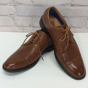 David Stone Oxford Shoes Men's Sz 10 Brown Lace Up Business Casual Vegan Leather